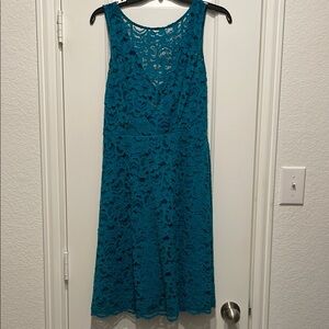 Elegant Teal Lace Dress